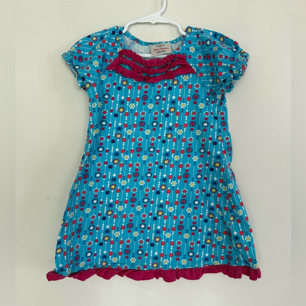 Hanna Andersson Toddler Girls Colorful Floral Patterned Bright Dress, 100cm / 4T